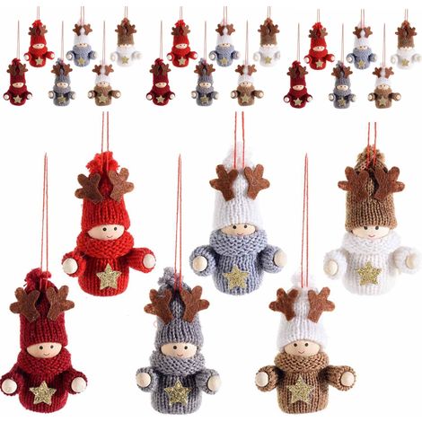 Folletti Natalizi in Maglia Decorazioni da Appendere per Albero Natale 18 Pezzi (1/3)
