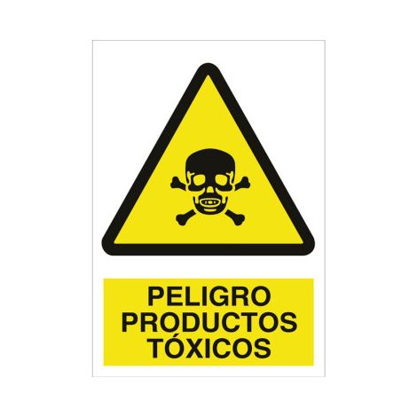 COFAN señal adhesiva 148x105mm. peligro productos tóxicos , Señal de advertencia, peligro productos tóxicos. El diseño de la señal puede variar, pero en ningún caso se variará el s