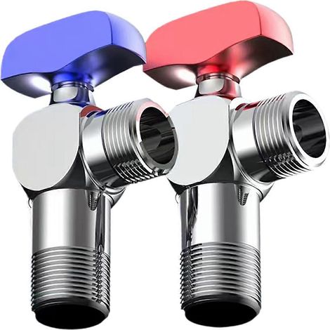 Robinets à commande simple pour chauffe-eau, robinets carrés en laiton, accessoires pour chauffe-eau d'appartement adaptés à différents réglages. placage (1/5)