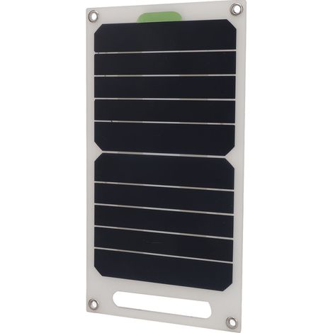 Panneau solaire portable 10 W en silicium monocristallin étanche, avec boucles et ventouses, idéal pour le camping, les caravanes et la randonnée. (1/5)