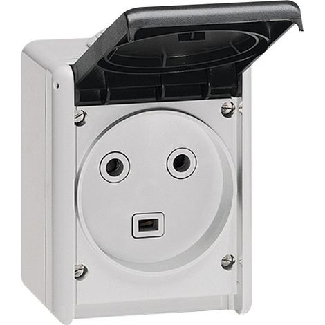 Legrand – Prise de courant étanche 32A – 2P + T – IP44 pour installations extérieures – Bornes à vis – Fixation en saillie