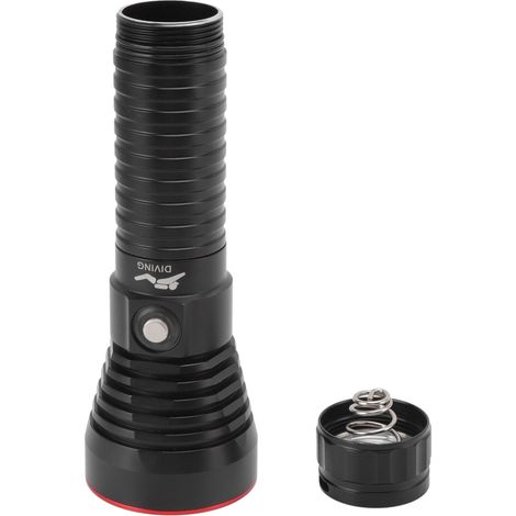 Lampe torche de plongée LED 3000 lm, étanche IPX8 jusqu'à 100 m de profondeur, rouge (1/5)