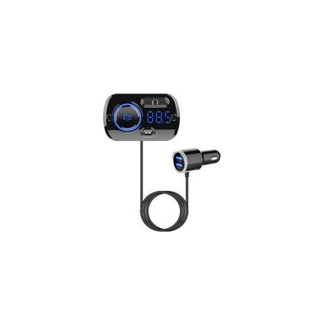 Transmetteur FM Bluetooth 5.0 Adaptateur Bluetooth Voiture Kit Émetteur FM Voiture Chargeur avec Ports QC3.0 &5V/2.4A,Appel Main Libre,Lumière Colorée,Support Siri, TF/SD Card Port Ikodm (1/3)