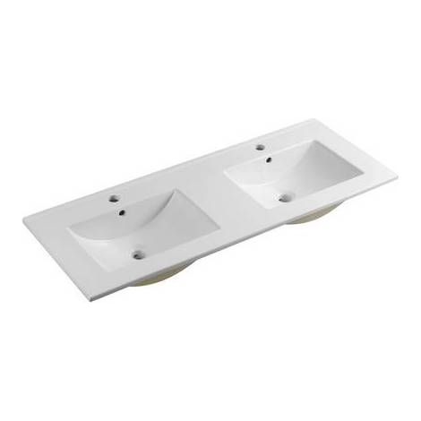 CONSOLLE DOPPIA VASCA MOD. LCD02 Misura: cm 120 - Bianco lucido