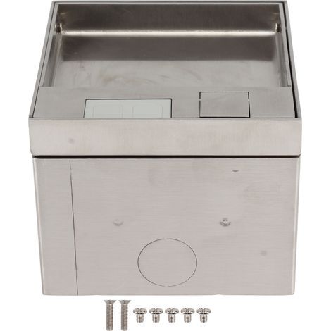 Prise de courant au sol en acier inoxydable, PC élégant, étanche, sortie encastrée (1/5)