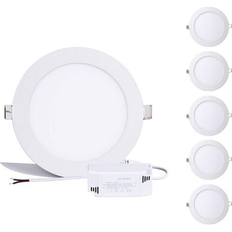 12W Panneau LED rond, spot led Encastrables blanc neutre 6000K-6500K Encastrable plafond Downlight, Extrêmement plat, pilote inclus, 230V 960Lumen Remplacer Halogène 100W[ A+] (1/4)