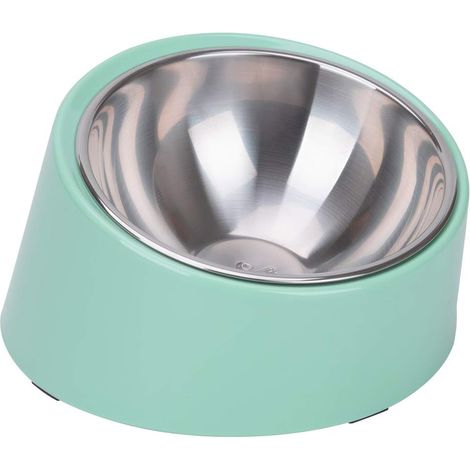 Gamelle inclinée à 15° pour chien et chat - Gamelle inclinée pour bouledogue - Antidérapante et anti-déversement - Facile d'accès - Vert clair (1/5)