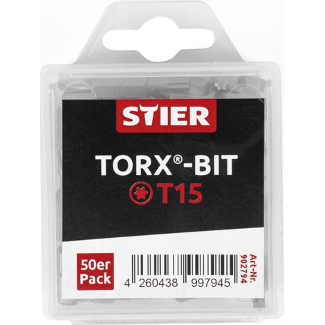 Grand pack d'embouts STIER TX T15 50 pièces (1/4)