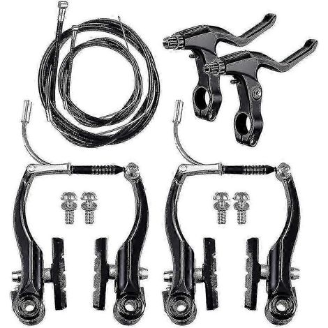 Kit complet de freins pour VTT avec système de freins V-Brake, câbles et leviers pour freins avant et arrière. (1/5)