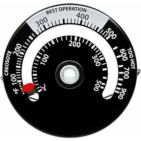 Thermomètre De Poêle Magnétique pour Surface De Poêle Et Conduit De Cheminée Rendement De Température De Combustion Et Optimisation De La Consommation De Carburant(1 pcs), (1/5)