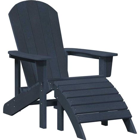 Chaise de jardin Chaise Adirondack Bleu marine 82 x 74 x 92 cm HDPE (1/5)