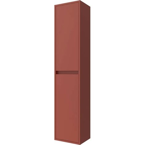 Colonna bagno sospesa 140 cm rosso satinato ripiani regolabili Gaya (1/5)