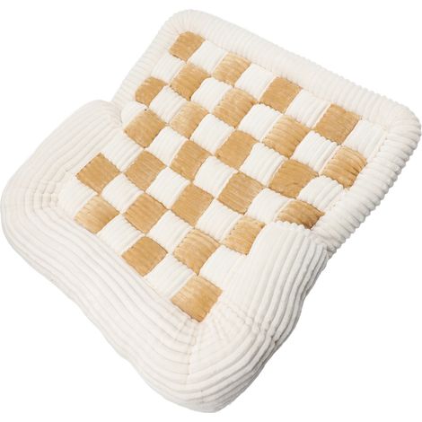 Decdeal Tapis de canapé antidérapant en peluche pour chiens, doux et confortable, carré, couverture de lit pour animaux de compagnie, pour voitures, maison, canapés, Orange 90 X