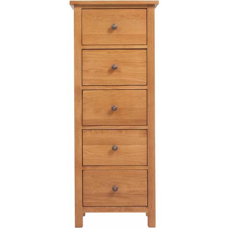 Maison Exclusive - Commode haute 45x32x110 cm Bois de chêne massif (1/5)
