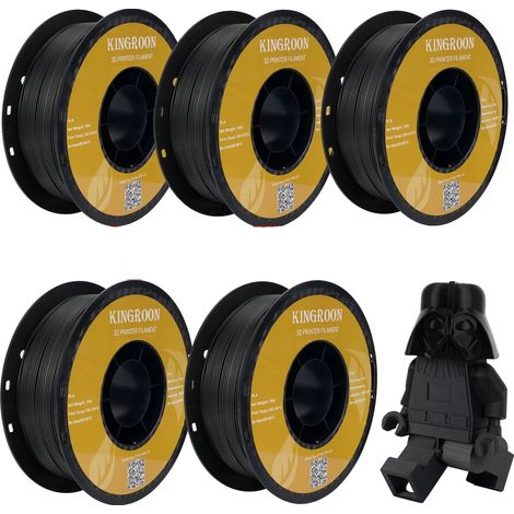 Filamento para impresión 3D, material PLA, 1,75 mm de diámetro, 5 kg, PLA negro (1/2)
