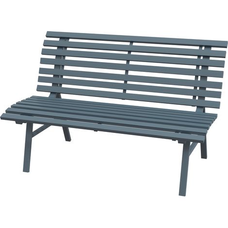Banc de jardin pliable 123 x 67 x 79 cm bleu pour salon pour jardin jardin, parc, design lattes, résistant intempéries, aluminium, (1/5)