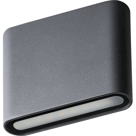 lampada parete led facciata 230v doppia luce grafite 8 watt bianco naturale (1/5)