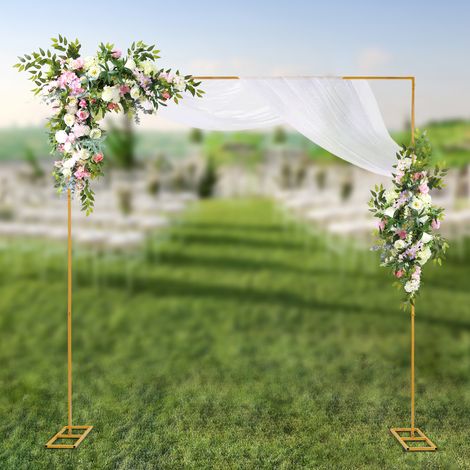 YISSALE – Arche de mariage dorée – Support de nœud carré ajustable 1 (1/5)