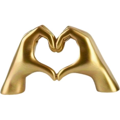 Statuette de main en forme de cœur, figurine de doigt d'amour, centre de table résistant à l'usure, sculpture en forme de cœur pour une maison de campagne-Gold (1/5)