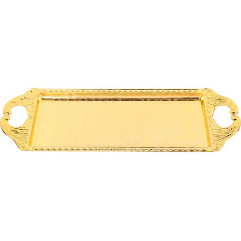 Plateau rectangulaire métal moderne élégant, plateau de service décoratif luxe léger pour hôtel, KTV, salon, maison (1/5)