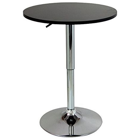Mesa alta en MDF y acero cromado regulable en altura negro 190000376