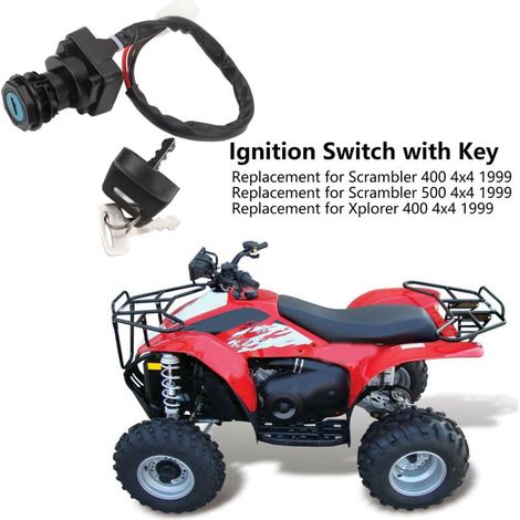 Interrupteur de contact avec clé 4110209 - Interrupteur étanche et antidéfaut pour quad Scrambler 400/500/Xplorer 400 4x4 1999