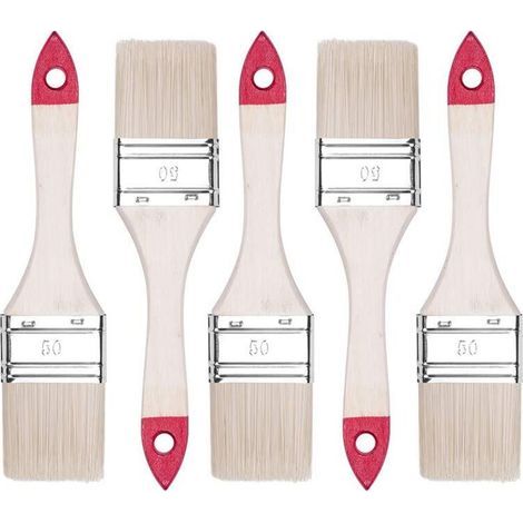 Set de pinceaux plats 5 pièces, Largeur 2 pouce-5 pièces, Set de pinceaux à peindre avec manche en bois, pinceau à peinture 5PCS, série 30, A0200-300520 (1/4)