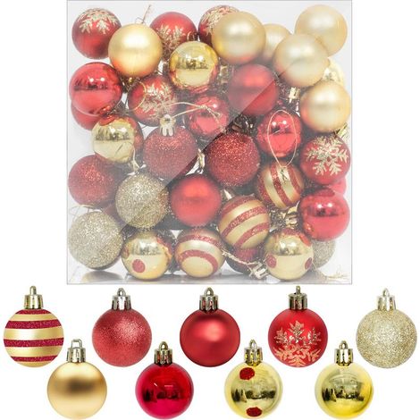 CYRILL – 50pz bellissime palline di Natale dorate da appendere per alberi di Natale, feste, matrimoni, decorazioni, 4 cm (1/4)