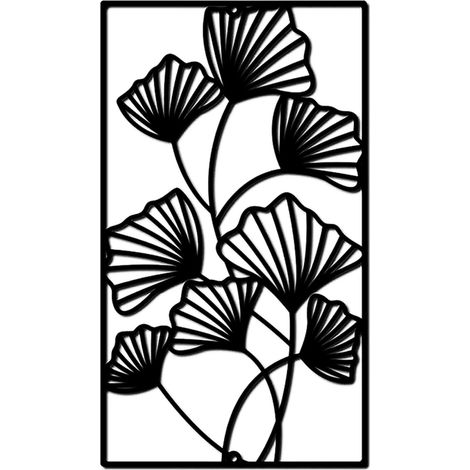 25 cm Décoration murale métal noir motif lotus, art mural pour chambre maison (1/5)