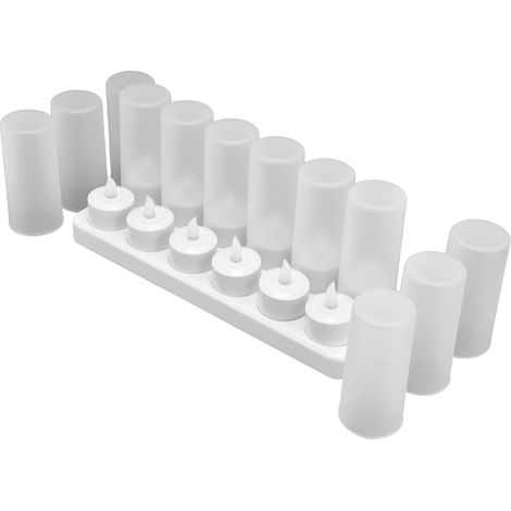 Bougies LED sans flamme réutilisables et sécuritaires, imitation bougie, pour fêtes, mariages et Noël. Prise 100-240 V. (1/5)