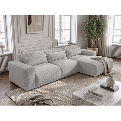 AX LIVING Wohnlandschaft mit Schlaffunktion Ruyam Schlafsofa Hellgrau R (1/5)