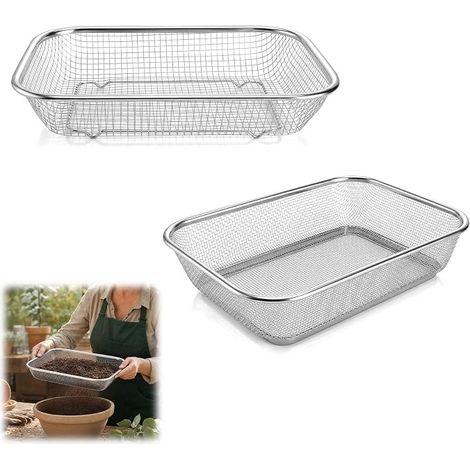2 Pièces Tamis de Jardin en Acier Inoxydable, Tamis Compost et Terre (1/5)