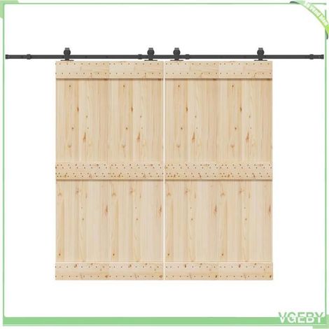 Kit de quincaillerie de porte coulissante - 3295787 - Acier noir - Rail 305 cm - Capacité 100 kg (1/5)