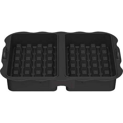 Molde de silicona para gofres de 2 piezas apto para freidora de aire Ninja AF300EU 400 451EU SL400EU - negro