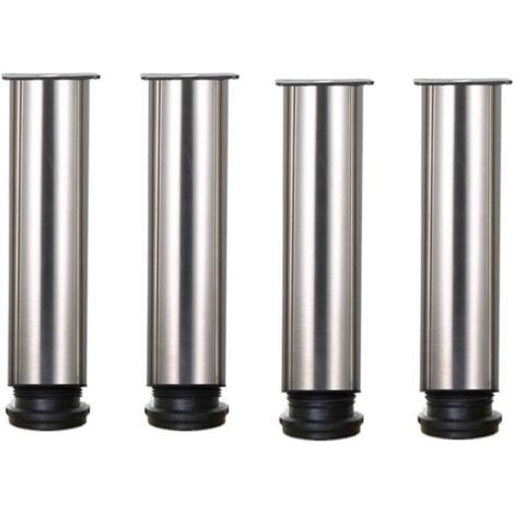 Höhenverstellbare Möbelfüße, 200 mm, Edelstahl 304, 0–15 mm verstellbar, ABS-Fuß zum Schutz des Bodens, 4er-Set