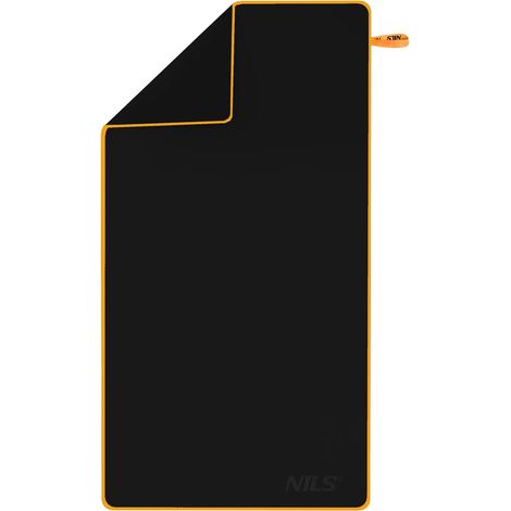 Mikrofaserhandtuch, Schwarz-Orange, 180x100 cm