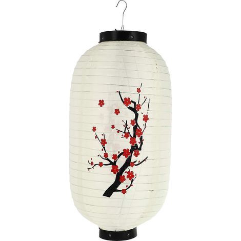 Lanterne Fleur de Prunier d'extérieur étanche pour restaurant ou magasin, lanterne décorative-48.00X25.00X25.00CM-Beige (1/4)