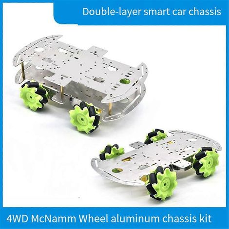 Planche inférieure double couche en aluminium Mecanum pour robot 4x4 à monter soi-même (1/5)