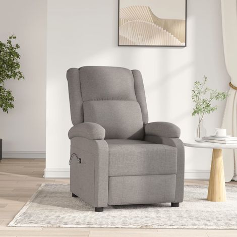 Fauteuil inclinable électrique Fauteuil Chaise de Salon - Fauteuil design Taupe Tissu Chic-597650 (1/5)