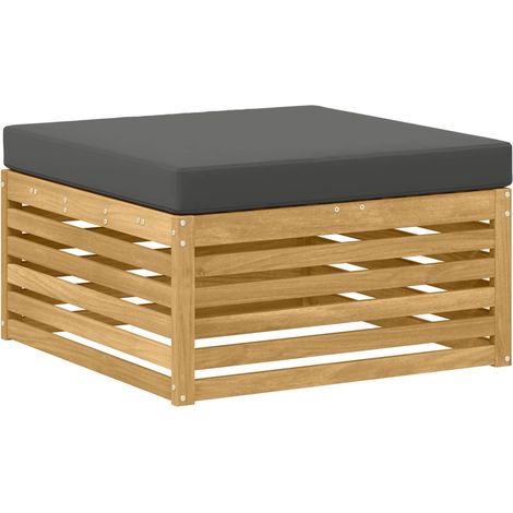 Outdoor-Fußhocker Massivholz Akazie Weiß vidaXL
