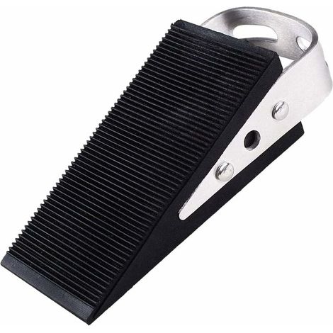 Ahlsen Paquete de 4 topes de puerta de goma antideslizantes extremadamente duraderos, negro, 101 x 45 x 32 mm (1/3)
