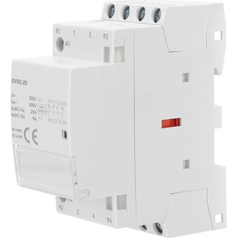 Modulares weißes Schütz, tragbares 4-poliges Schütz, robustes 50-Hz-Elektronikmodul, 4P GYHC-25, 2 Schließer, 2 Öffner, anpassbares Kunststoffgehäuse, leicht zu transportieren und zu lagern