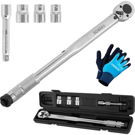 AREBOS 6pcs 1/2 Llave dinamométrica con carraca 40-210NM Tuercas dinamométricas
