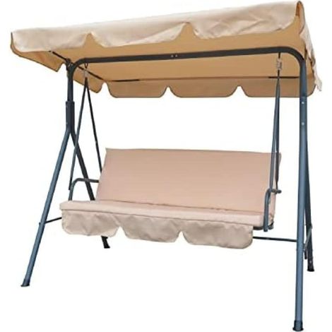 Garden Friend Dondolo Linear in acciaio 170x110x153h cm 3 posti Beige (1/4)