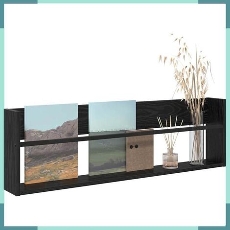 Porte-revues - 890816 - Chêne noir - Bois d'ingénierie - 100 x 12 x 30 cm (1/5)
