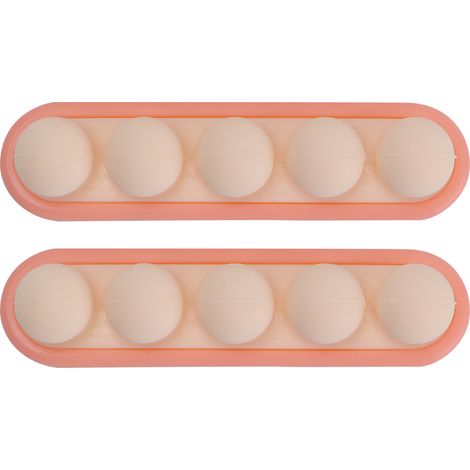 Set mit 2 selbstklebenden Silikon-Kabelorganisatoren für den Schreibtisch zur Aufbewahrung und zum Ordnen von Lade- und Datenkabeln (hellrosa) (1/5)