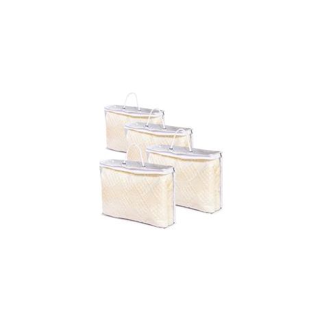 Lot de 4 sacs de rangement transparents à fermeture éclair avec poignée renforcée pour vêtements, couvertures, couettes (1/5)