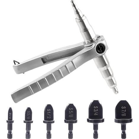 7pcs Copper Pipe Extension Tool with 1/4" 3/8" 1/2" 5/8" 3/4" 7/8" Pipe Extension Drill Combo Kit, Manual Pipe Extension Tool Refrigeration Tool (1/5)