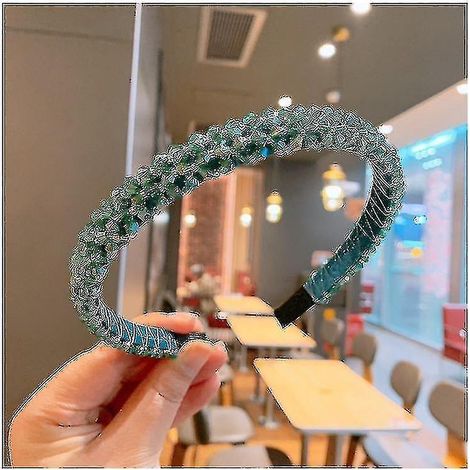 Handgefertigtes, perlenbesetztes Haarband, breites 4-reihiges Kristallhaarband für Damen und Mädchen, ideal für Partys. (1/4)