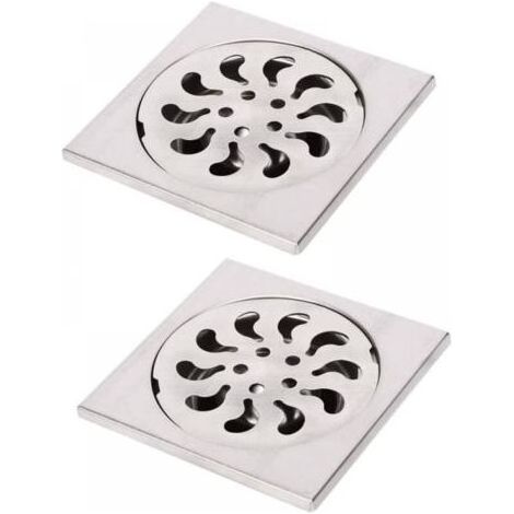 10x10x30mm 2pcs Siphon de Sol Acier Inoxydable, Grille de Douche Carrée Filtre de Douche Drain de Douche Attrape Cheveux pour Salle de Bain (1/5)